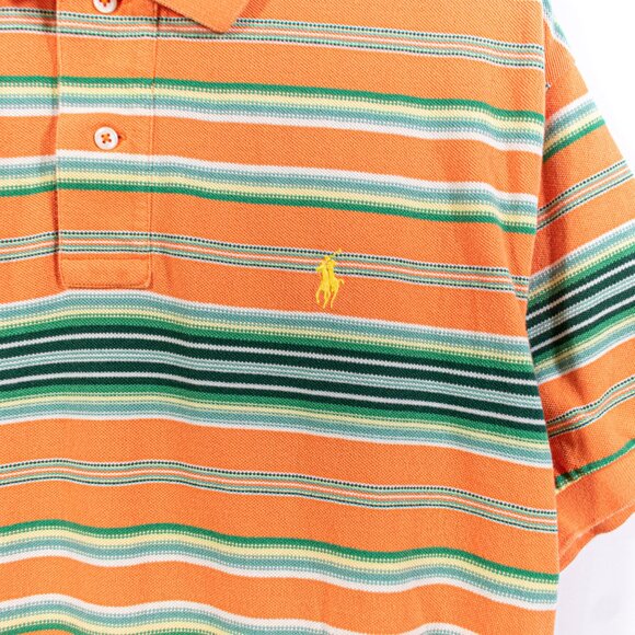 Polo Ralph Lauren Pony Striped Polo Shirt Y2K Preppy - Picture 4 of 5